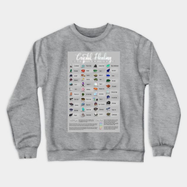 Crystal Healing Chart Crewneck Sweatshirt by Jarrodjvandenberg